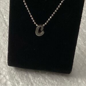 Alex Woo Sterling Silver Little Autograph Letter ‘c’ Pendant Necklace